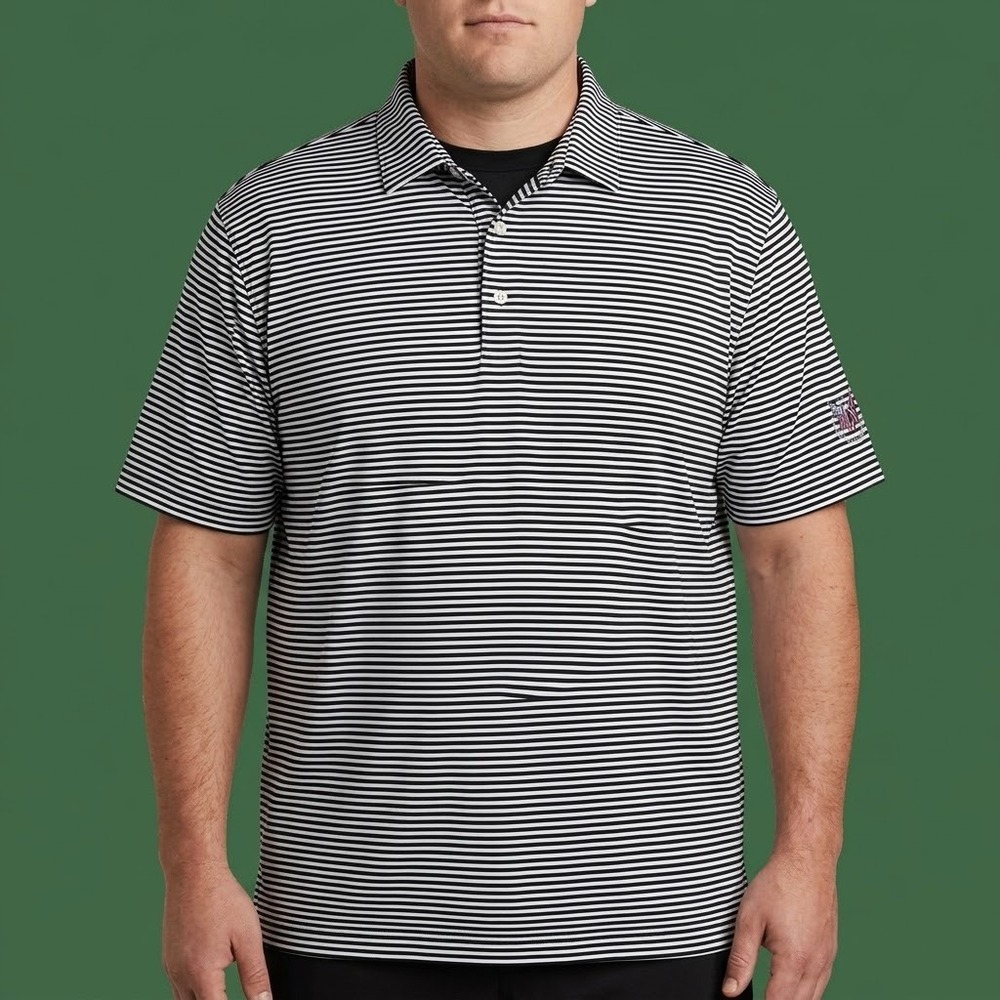 Peter Millar Summer Comfort The Concession Polo Shirt Men XXL Black Striped EUC